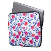Fuchsienrosa elegante Blumen Aquarell-Blumenmuster Laptopschutzhülle (Vorderseite Links)