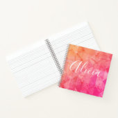 Fuchsienrosa orangefarbener moderner individuelle notizblock (Innenseite)