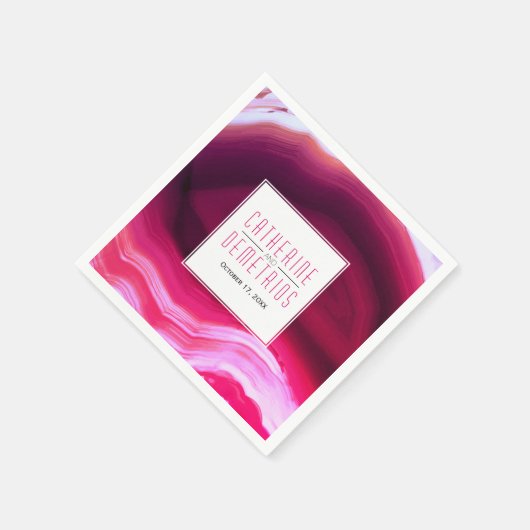 Fuchsienrosa-Schleife Serviette (Ecke)