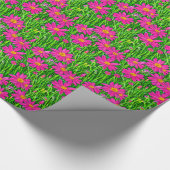 Fuchsienrosa Wildblumen in einem Feld Geschenkpapier (Ecke)