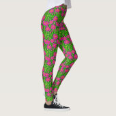 Fuchsienrosa Wildblumen in einem Feld Leggings (Rechts)