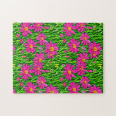 Fuchsienrosa Wildblumen in einem Feld Puzzle (Horizontal)