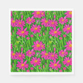 Fuchsienrosa Wildblumen in einem Feld Serviette (Vorderseite)