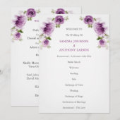 Fuchsienrosen- und Pfingstrosen-Hochzeitsprogramm Programm (Vorne/Hinten)
