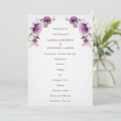 Fuchsienrosen- und Pfingstrosen-Hochzeitsprogramm Programm (Stehend Vorderseite)