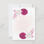 Fuchsienweiße Blume botanische Hochzeit Dankeskarte (Rückseite)