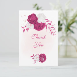 Fuchsienweiße Blume botanische Hochzeit Dankeskarte