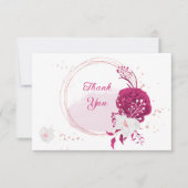 Fuchsienweiße Blume botanische Hochzeit Dankeskarte (Vorderseite)