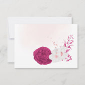 Fuchsienweiße Blume botanische Hochzeit Dankeskarte (Rückseite)