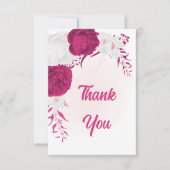 Fuchsienweiße Blume botanische Hochzeit Dankeskarte (Vorderseite)