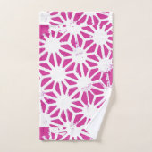 Fuchsisches geometrisches Muster Badhandtuch Set (Handtuch)
