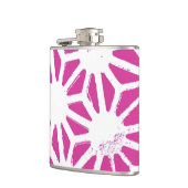 Fuchsisches geometrisches Muster Flachmann (Links)