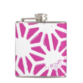 Fuchsisches geometrisches Muster Flachmann (Vorderseite)