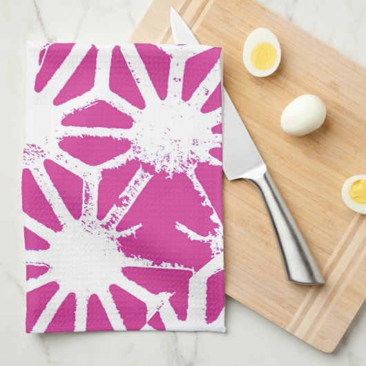 Fuchsisches geometrisches Muster Geschirrtuch (Viertel Falte)