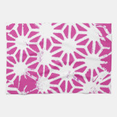 Fuchsisches geometrisches Muster Geschirrtuch (Horizontal)