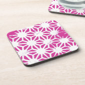 Fuchsisches geometrisches Muster Getränkeuntersetzer (Linke Seite)