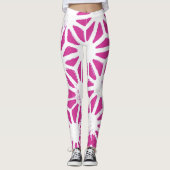 Fuchsisches geometrisches Muster Leggings (Vorderseite)