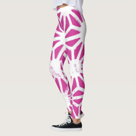 Fuchsisches geometrisches Muster Leggings