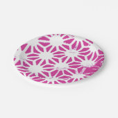 Fuchsisches geometrisches Muster Pappteller (Schrägansicht)