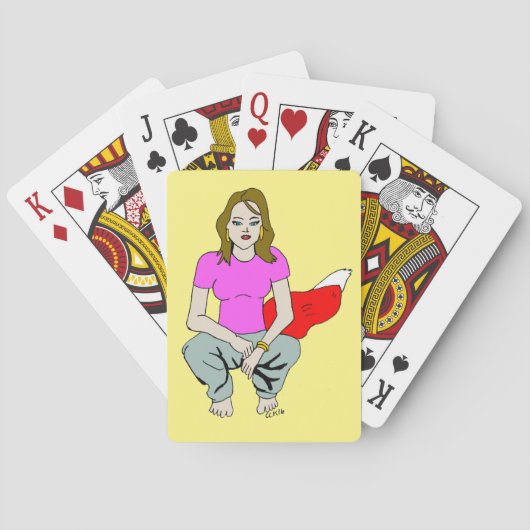 füchsisches Mädchen Spielkarten (Rückseite)