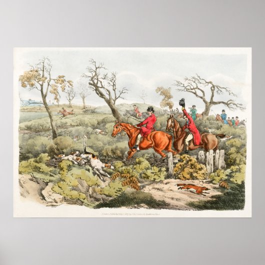 Fuchsjagd Aquarell Poster (Vorne)