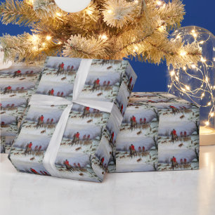 Fuchsjagd Jäger Hunde Kehren Nach Hause Winter Geschenkpapier