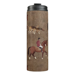 Fuchsjagd Reiter und Hunde Thermosbecher
