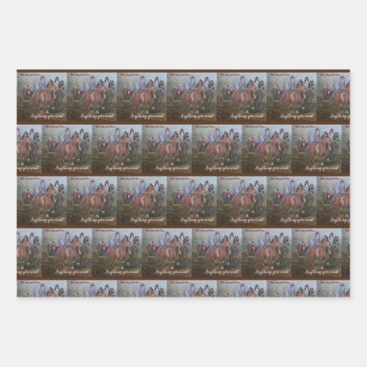 Fuchsjagd Wrapping Paper Flat Sheet Set 3 Geschenkpapier Set (Vorderseite 2)