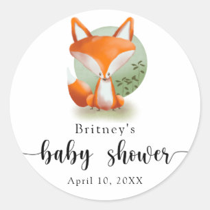 Fuchsjunges - Babyparty Runder Aufkleber