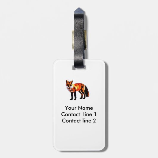 Fuchskunst Gepäckanhänger zur Personalisierung (Rückseite vertikal)