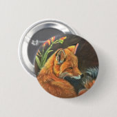 Fuchslandschaftsfarbenmalereihandkunstnatur Button (Vorne & Hinten)