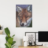 Fuchsmalerei mit Originalgedicht Poster (Heimbüro)
