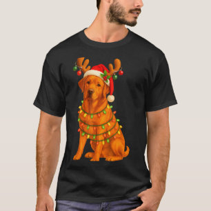 Fuchsroter Lab Christmas Tree Licht Pyjama Labrado T-Shirt
