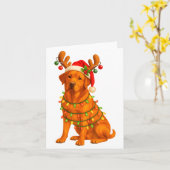 Fuchsroter Lab Christmasbaum Licht Pyjama Labrador Karte (Gelbe Blume)