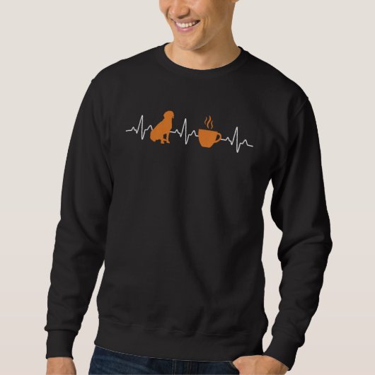 Fuchsroter Lab und Kaffee-Herzschlag Labrador Retr Sweatshirt (Vorderseite)