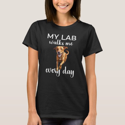 Fuchsroter Lab Walking Labrador Retriever Mutter 1 T-Shirt (Vorderseite)