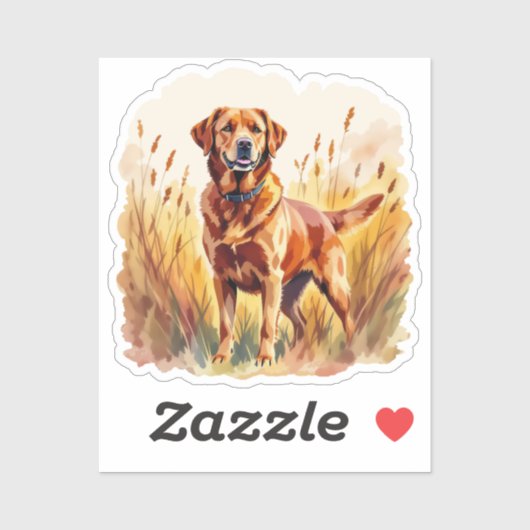 Fuchsroter Labrador Retriever Hund Aufkleber (Blatt)