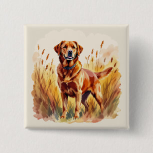 Fuchsroter Labrador Retriever Hund Button
