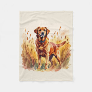 Fuchsroter Labrador Retriever Hund Fleecedecke