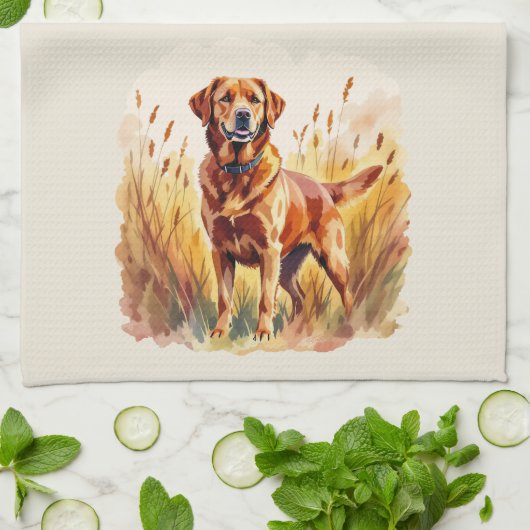 Fuchsroter Labrador Retriever Hund Geschirrtuch (Gefaltet)