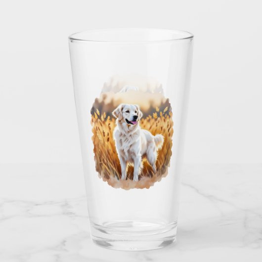 Fuchsroter Labrador Retriever Hund Glas (Vorderseite)