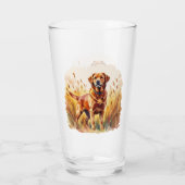 Fuchsroter Labrador Retriever Hund Glas (Rückseite)