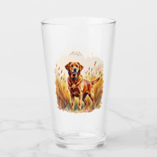 Fuchsroter Labrador Retriever Hund Glas