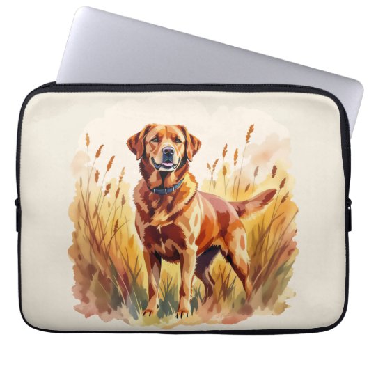 Fuchsroter Labrador Retriever Hund Laptopschutzhülle (Vorderseite)