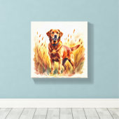 Fuchsroter Labrador Retriever Hund Leinwanddruck (Insitu (Holzboden))