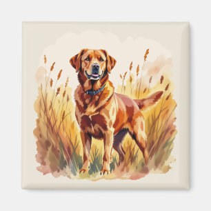 Fuchsroter Labrador Retriever Hund Magnet