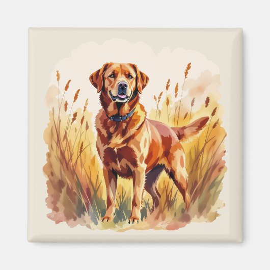 Fuchsroter Labrador Retriever Hund Magnet (Vorne)