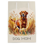 Fuchsroter Labrador Retriever Hund Mittlere Geschenktüte (Rückseite)