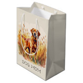Fuchsroter Labrador Retriever Hund Mittlere Geschenktüte (Rückseite Schrägansicht)