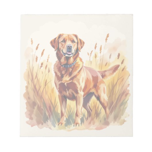 Fuchsroter Labrador Retriever Hund Notizblock (Vorderseite)